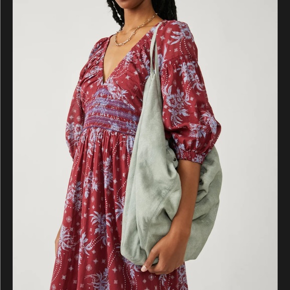 Free People WTF Sun Faded Hobo - Cactus lamb suede - Picture 2 of 14